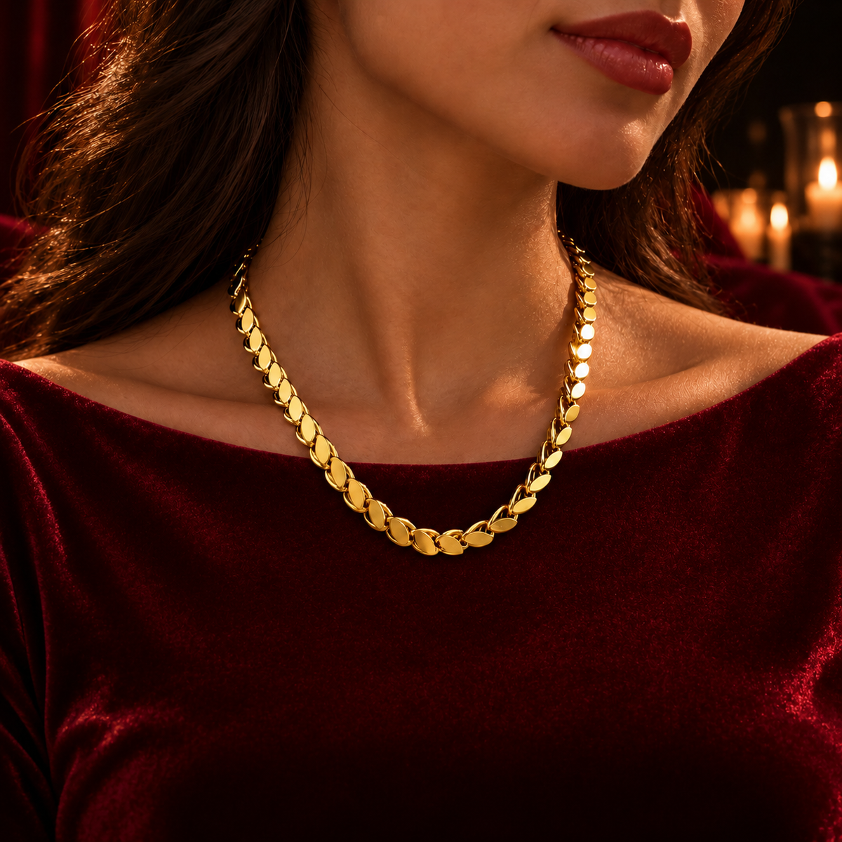 ORVIA Golden Leaf Necklace